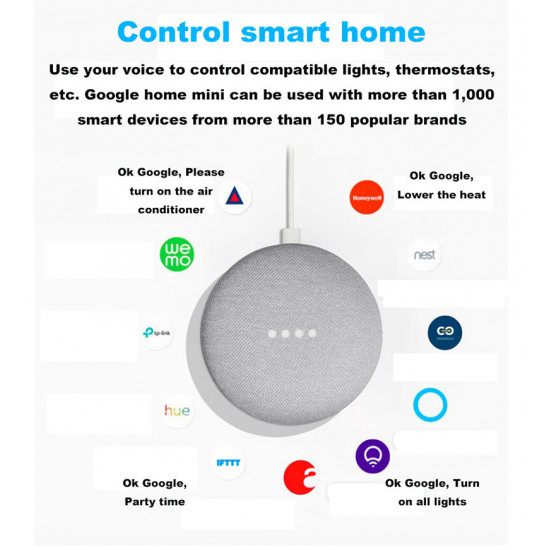 Enceinte connectée  Google Home Mini  Assistant vocal sans fil